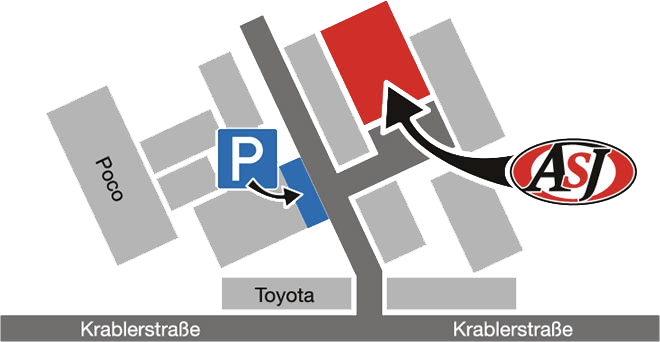 Anfahrtskizze zur ASJ Fahrzeugtechnik